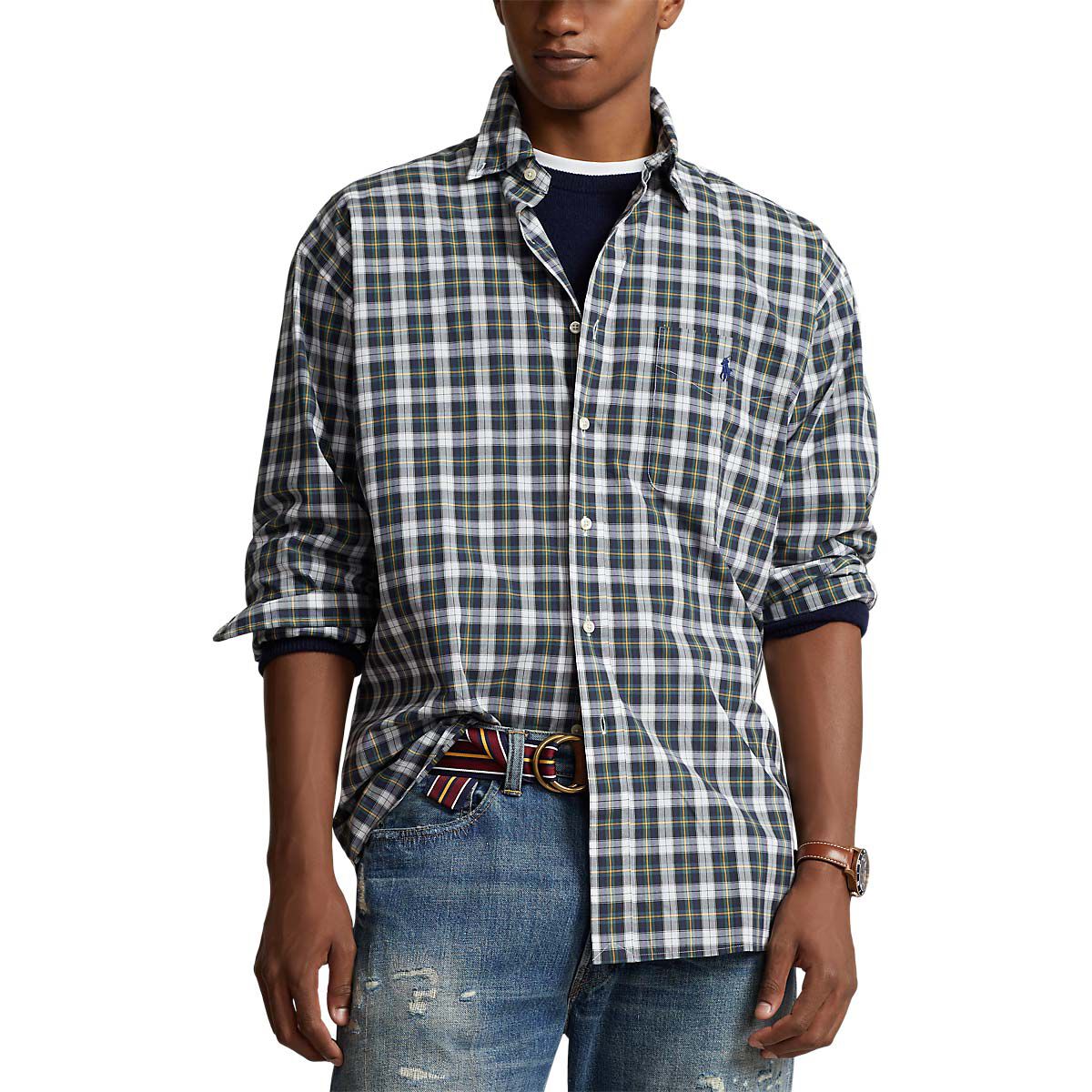 Polo Ralph Lauren Big Fit Plaid Oxford Shirt Ballantynes Department Store